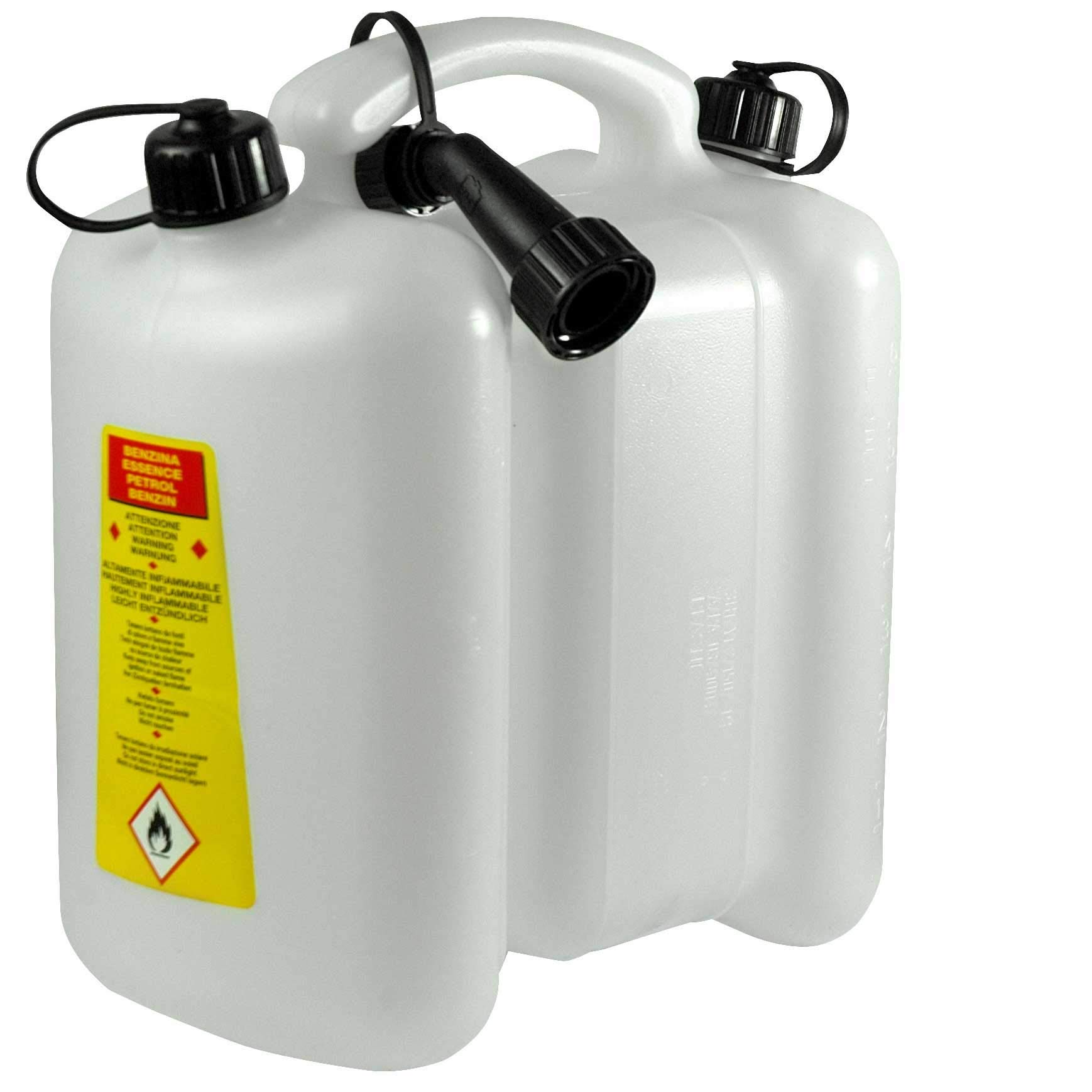Yerd Tecomec Double Canister: Combi Canister 6 + 3 Litres for Petrol and Oil for Refueling Engine Devices