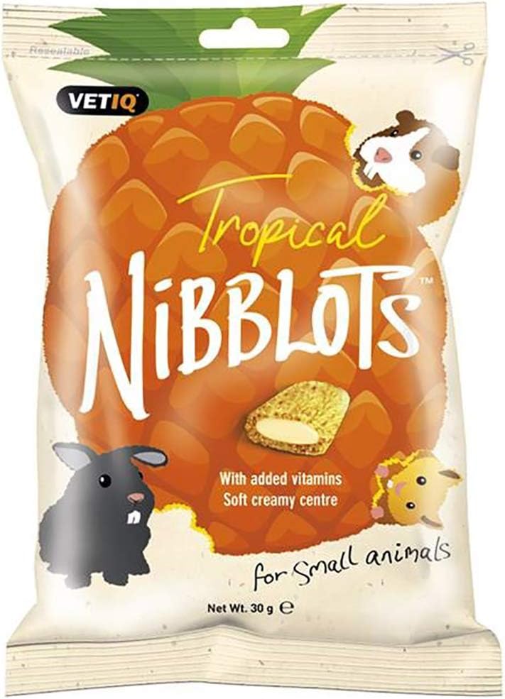 VETIQ Tropical Nibblots for Small Animals Tasty Treats with Added Vitamins & a Soft Creamy Centre, Beneficial for Skin & Coat