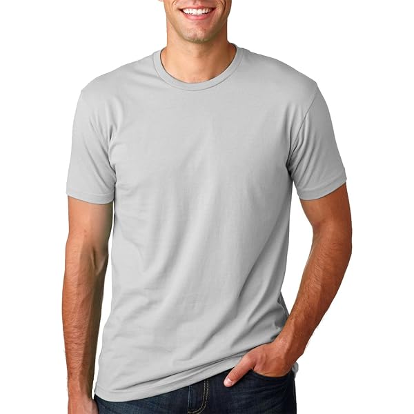 Next Level Men's Fitted T-Shirt – 100% Combed Ring-Spun Cotton, 1x1 Baby Rib Collar – Heather Gray, Tear Away Label