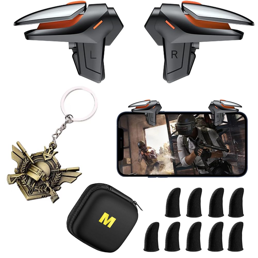 Photo 1 of 13 in 1 Mobile Phone Game Controller, 2 Gaming Triggers Cell Phone Controller for PUBG/Knives Out/Call of Duty/Rules of Survival, Aim & Fire Triggers for iPhones & Android Phones