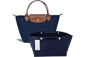ZTUJO Purse Organizer Insert for le pliage, Compatible with Longchamp Le Pliage Top Handle S/M,Shoulder Bag S/L (Navy Blue, Large For Top Handle M and Shoulder Bag L)