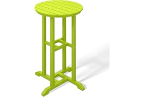 Costaelm Outdoor Bar Table, 37" Counter Height Round Patio Cocktail Bar Table, Patio Bar Table Bistro Dining Table Pub Table for Front Porch Deck, Backyard, Garden, Lime
