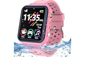 OVV Smart Watch for Kids Waterproof Boys Girls Learning Toys Watches with 16 Puzzle Games Camera Video Music Player HD Touchscreen Alarm Clock Flashlight Children Age 3-12
