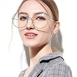 Retro Large Round Metal Frame Blue Light Blocking