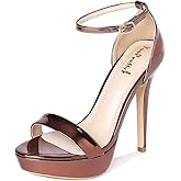 YooPrettyz Women Metallic Ankle Strap Platform High Heels Model Dress Sandals