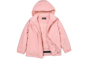 ENDIRAD Girls Waterproof Winter Snow Coat, Kids Ski Snow Jacket for Girls, Warm Fleece Lined Winter Jacket with Hood