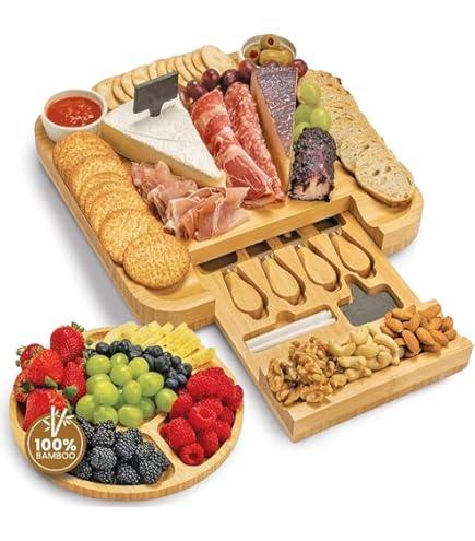 Amazon.com | Godinger Cheese Board and Knife Set, Acrylic Dome and