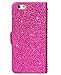 iPhone 6/6s wallet case,FLYEE Bling Crystal 3D Raindrop Pattern Sparkly PU Wallet Protective Case with Magnetic Button Closure Perfect Fit for Apple iphone 6s 4.7 inch(rose)