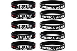 Lymhy 10 Pack Trump 2024 Save America Again Bracelets Donald Trump Wristband MAGA Patriots Gifts