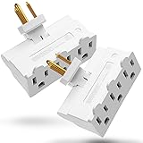 Fosmon 3 Outlet Adapter, Swivel Outlet Plug Three