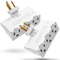 Fosmon 3 Outlet Adapter, Swivel Outlet Plug Three