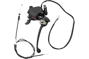 CADUFUELLY 7/8" 22mm Handlebar Thumb Throttle with Dual Brake Lever Assembly, Replacement for 50cc 90cc 150cc 250cc Quad ATV,