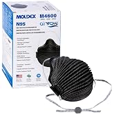 Moldex&reg; M4600 N95 AirWave&reg; M Series Disposable Particulate Respirator Mask with SmartStrap&reg;, NIOSH Approved, Black, Pack of 10, Size Medium/Large
