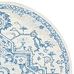 Safavieh Micro-Loop Collection 5' Round Ivory/Blue