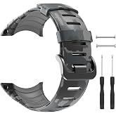 patrohoo Bands for Suunto Core Strap, Rubber Replacement Watch band for Suunto Core SS014993000,Grey Camouflage
