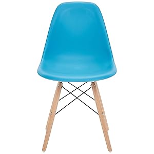 Phoenix Home Kenitra Contemporary Plastic Dining Chair, Sky Blue