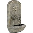Sunnydaze Seaside Outdoor Wall Water Fountain - Waterfall Wall Mounted Fountain & Backyard Water Feature with Electric Submer