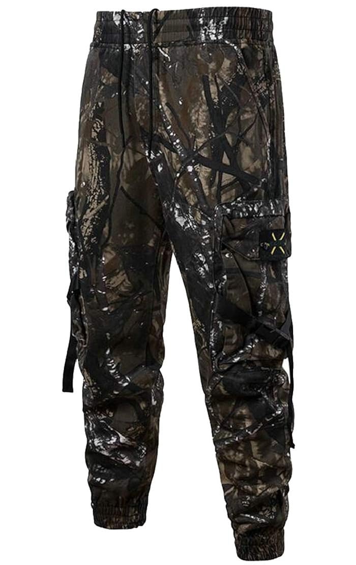 casual multiple pocket camo printed pants