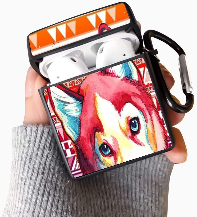 Airpods Case for Women Men Girls Cartoon Husky Charging Shockproof Protective Cover