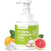 Pet Bowl Cleaner Mousse - Vet Enzyme Dish Soap for Dogs &amp; Cats, 11.8 oz | Fast-Dissolving Grease, Slime &amp; Biofilm | Ideal for Small Animal &amp; Pet Feeders, Fountains &amp; Toys