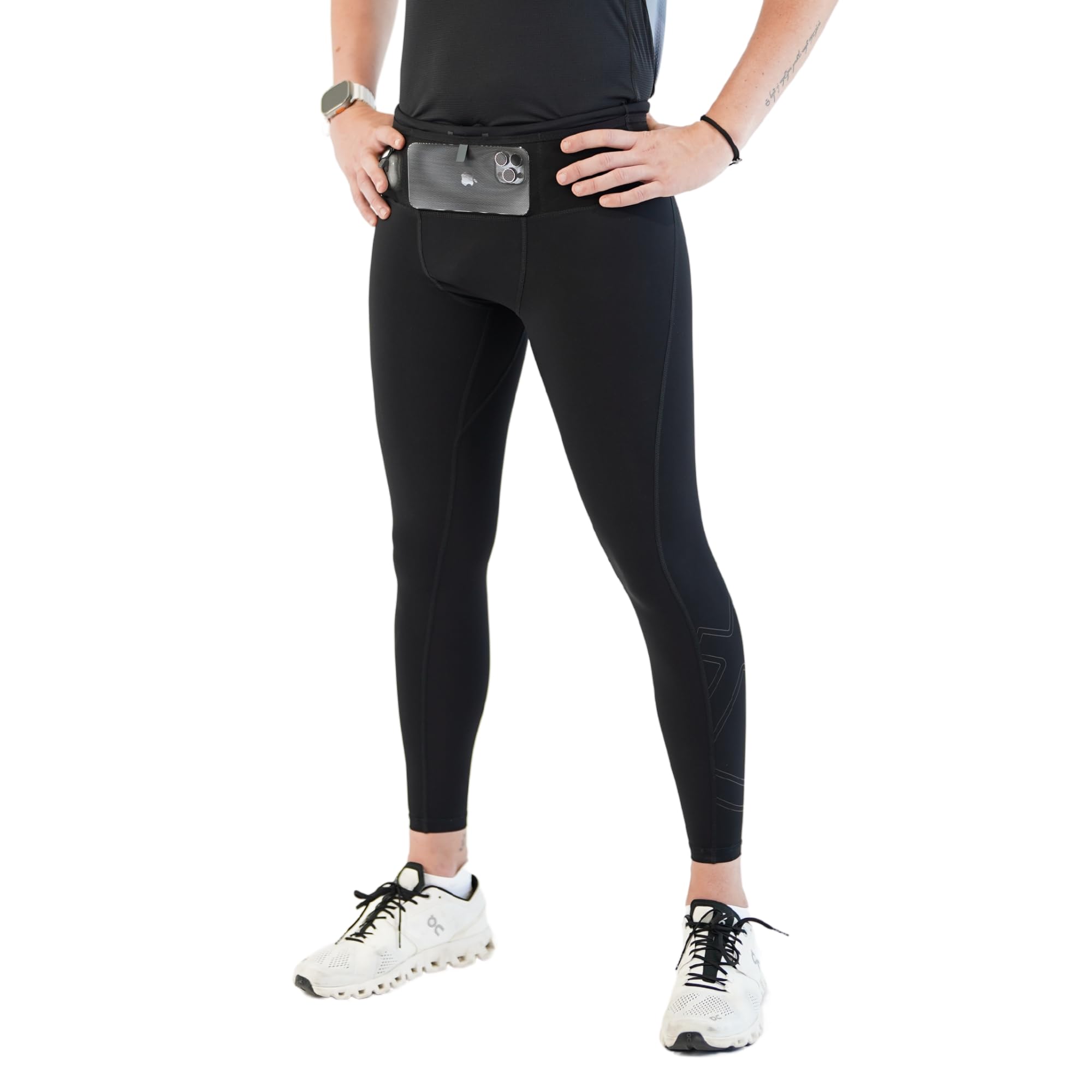 Photo 1 of FlipBelt Mens Compression Pants Black Medium