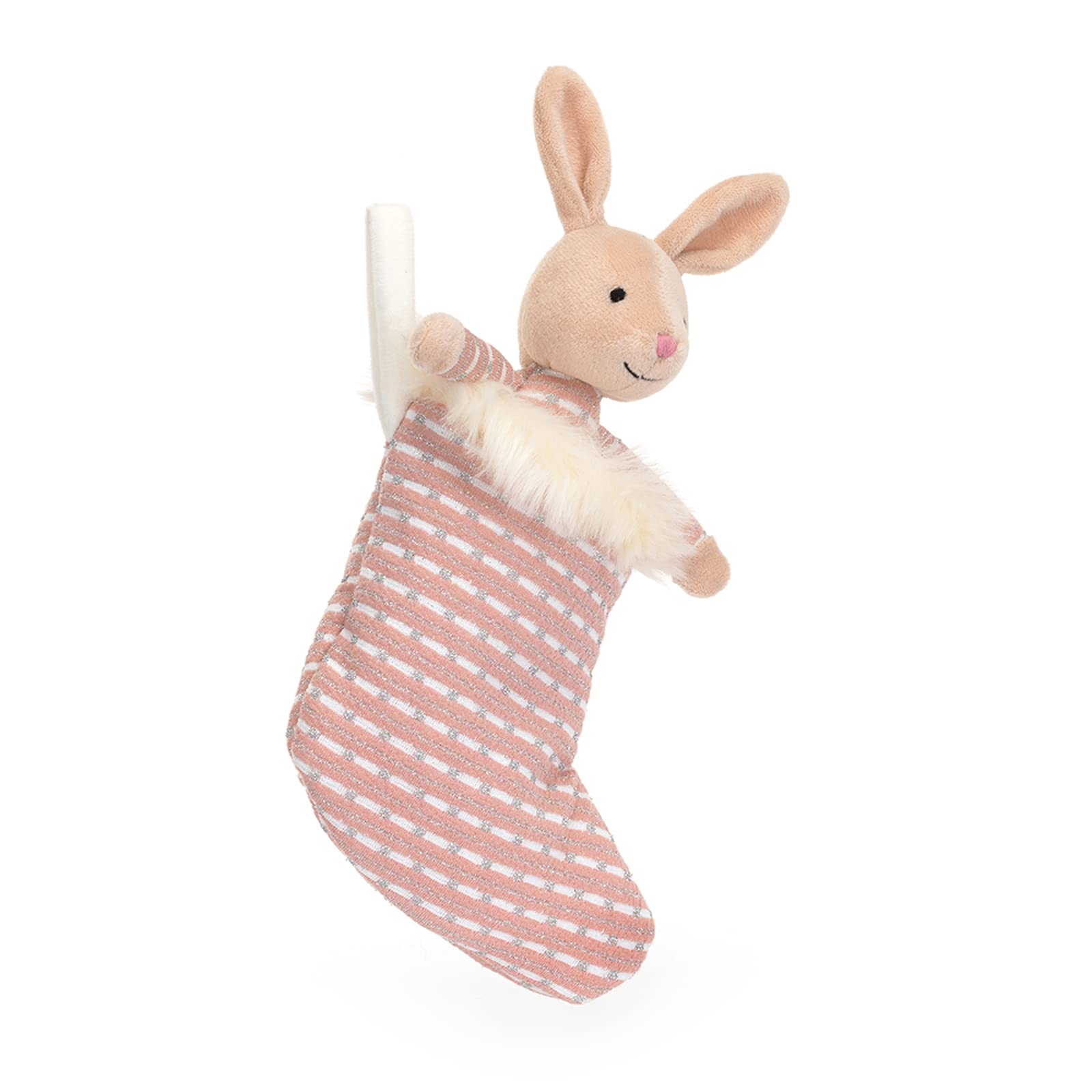 Jellycat Shimmer Stocking Pink Bunny Collectable Plush Decoration