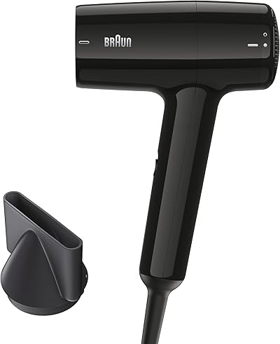 Braun Haartrockner HD1.5 – Kompakter, leichter Haartrockner mit Stylingdüse, Reisehaartrockner, 1800W, 3 Temperatur-/Geschwindigkeitsstufen, Schwarz, Vielseitigkeit und einfache Handhabung, BRHD150E