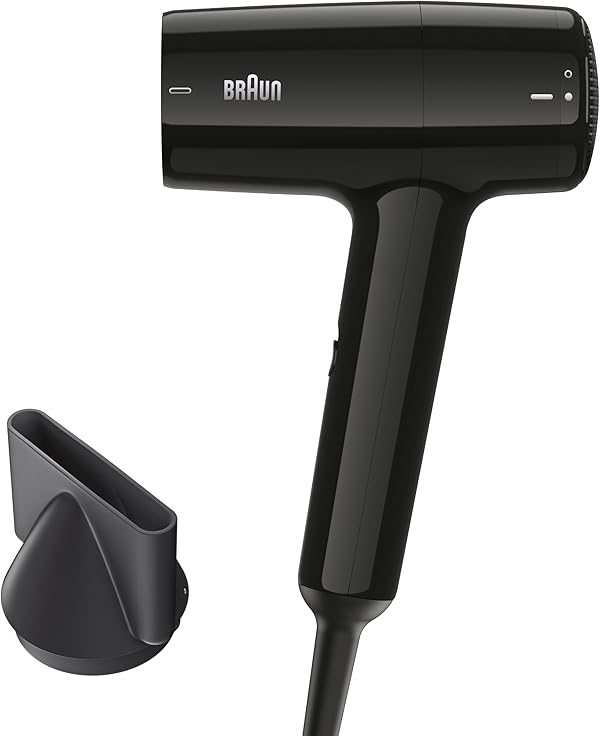 Braun Haartrockner HD1.5 – Kompakter, leichter Haartrockner mit Stylingdüse, Reisehaartrockner, 1800W, 3 Temperatur-/Geschwindigkeitsstufen, Schwarz, Vielseitigkeit und einfache Handhabung, BRHD150E
