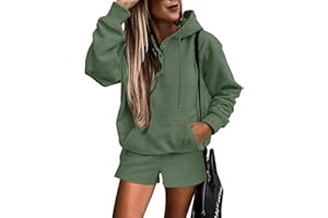 SHEWIN Women 2 Piece Outfits Sweatsuit Lounge Sets Oversized Hoodie Sweatshirt Shorts Tracksuit Set