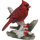 YABINA 4.25 Inch Cardinal Bird on Snowy Branch Decorative Figurine, Red (Cardinal Bird on Snowy)