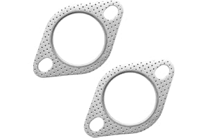 XINLIYA 2PCS Car Exhaust Gasket, 2-Bolt 2.5 Inch High Temp Vehicle Exhaust Flange Repair Washer Sealers, Automotive Converter