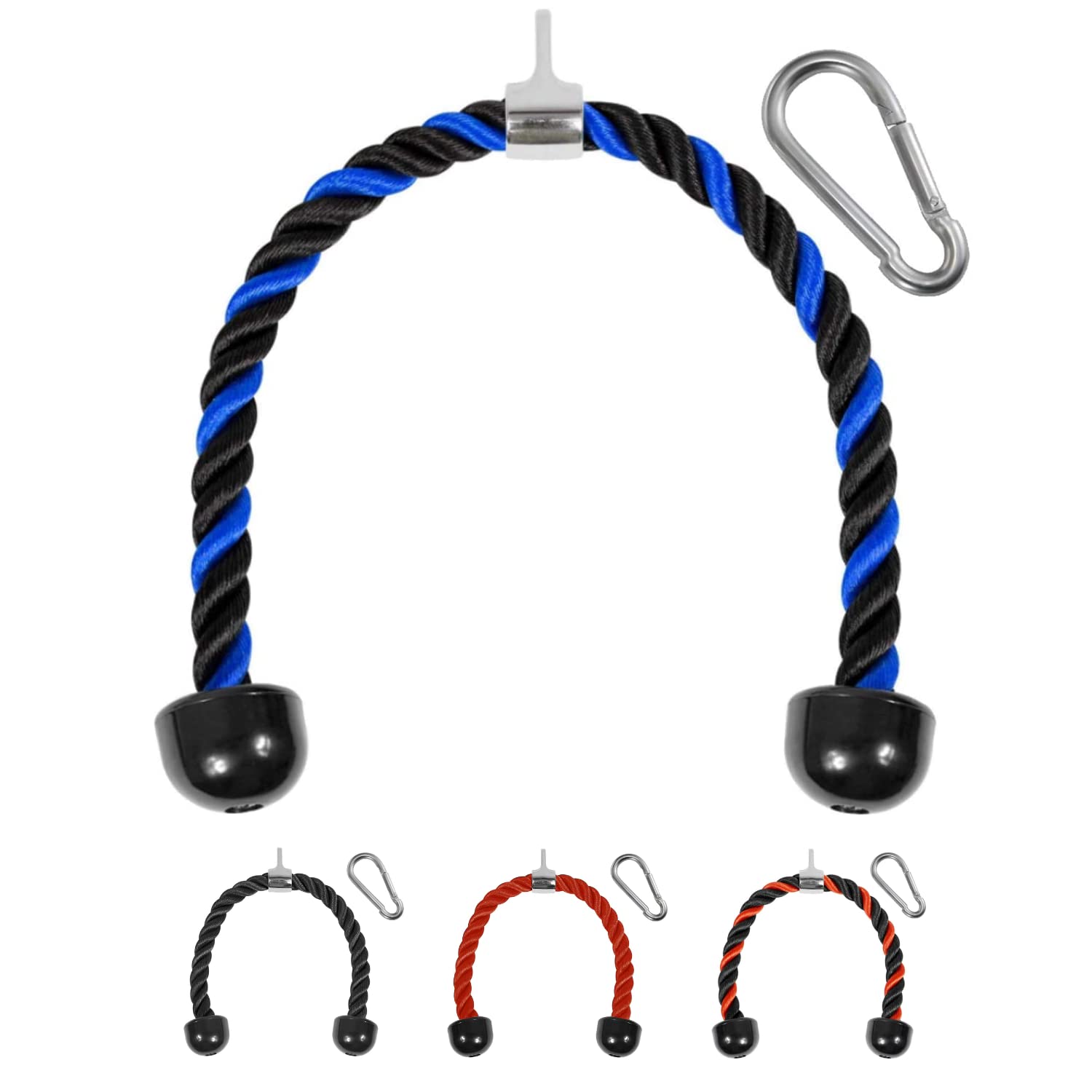 Yes4All Unisex Pull Down Tricep Rope - 36 Inch Cable Attachment - Blue Black, 91.4 cm