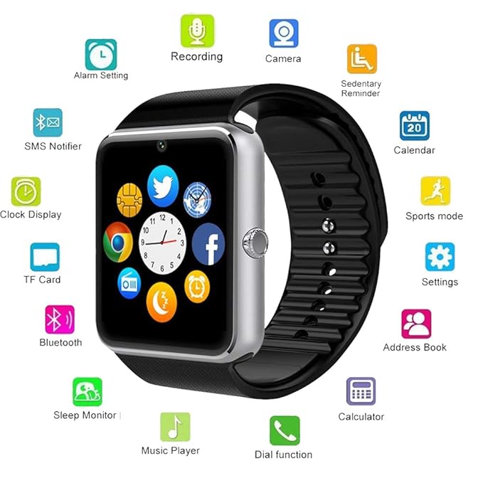 Amazon.com: Blue Tooth Smartwatch Hangang Touchscreen Smart ...