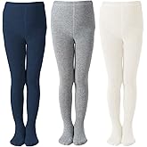 Marchare Little Kids Winter Tights Thick Cotton Solid Leggings School Uniform Warm Stockings For Girls 2/3 Pack