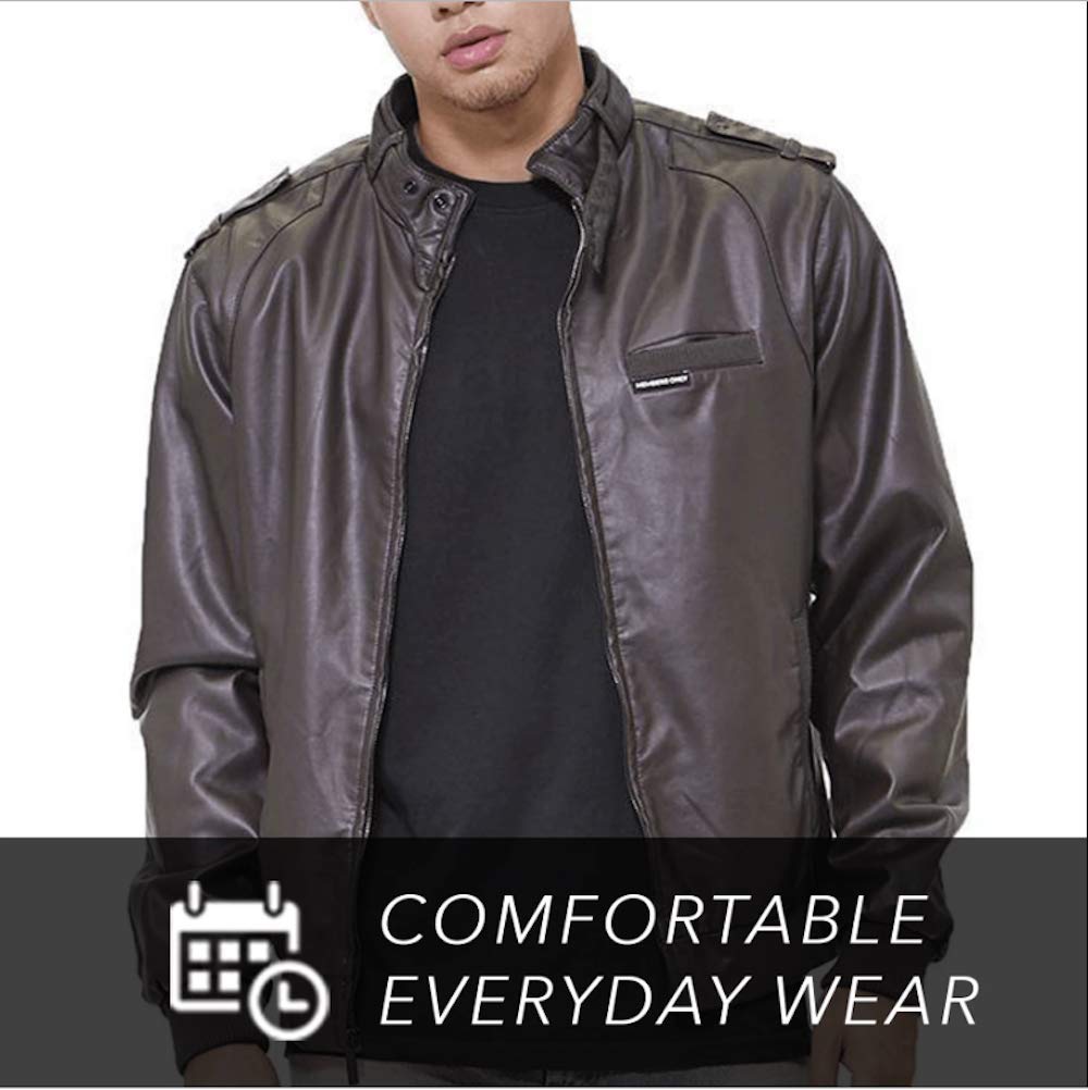 members only vegan leather jacket