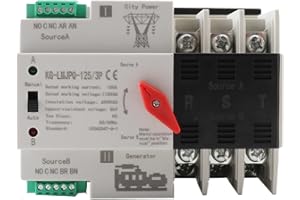 CDZHLTG 3P 100A Dual Power Automatic Transfer Switch 110V Generator Changeover Switch Tools Dual Power Transfer Switch Din Rail Mounting Type 50HZ/60HZ