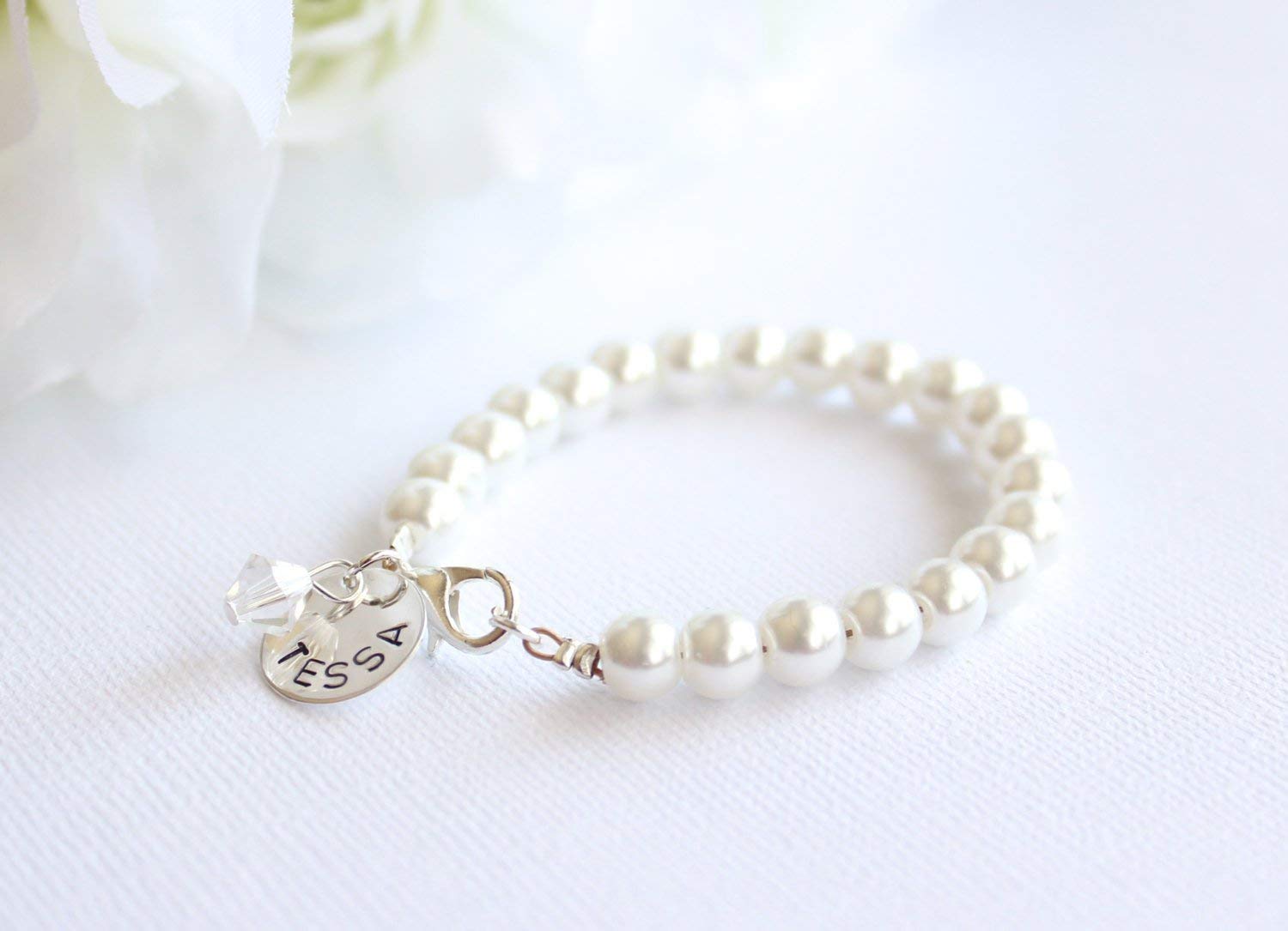 personalised flower girl bracelets