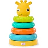 Bright Starts Giraffe Tower Stacking Toy, Multicolor, Unisex, 6 Months+ Baby Stacking Toys and Sensory Toys for Babies