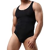 QiaTi Men's Athletic Supporters Ultra Lightweight Jumpsuit One Piece Bodysuit Basic Leotard Underwear Singlet