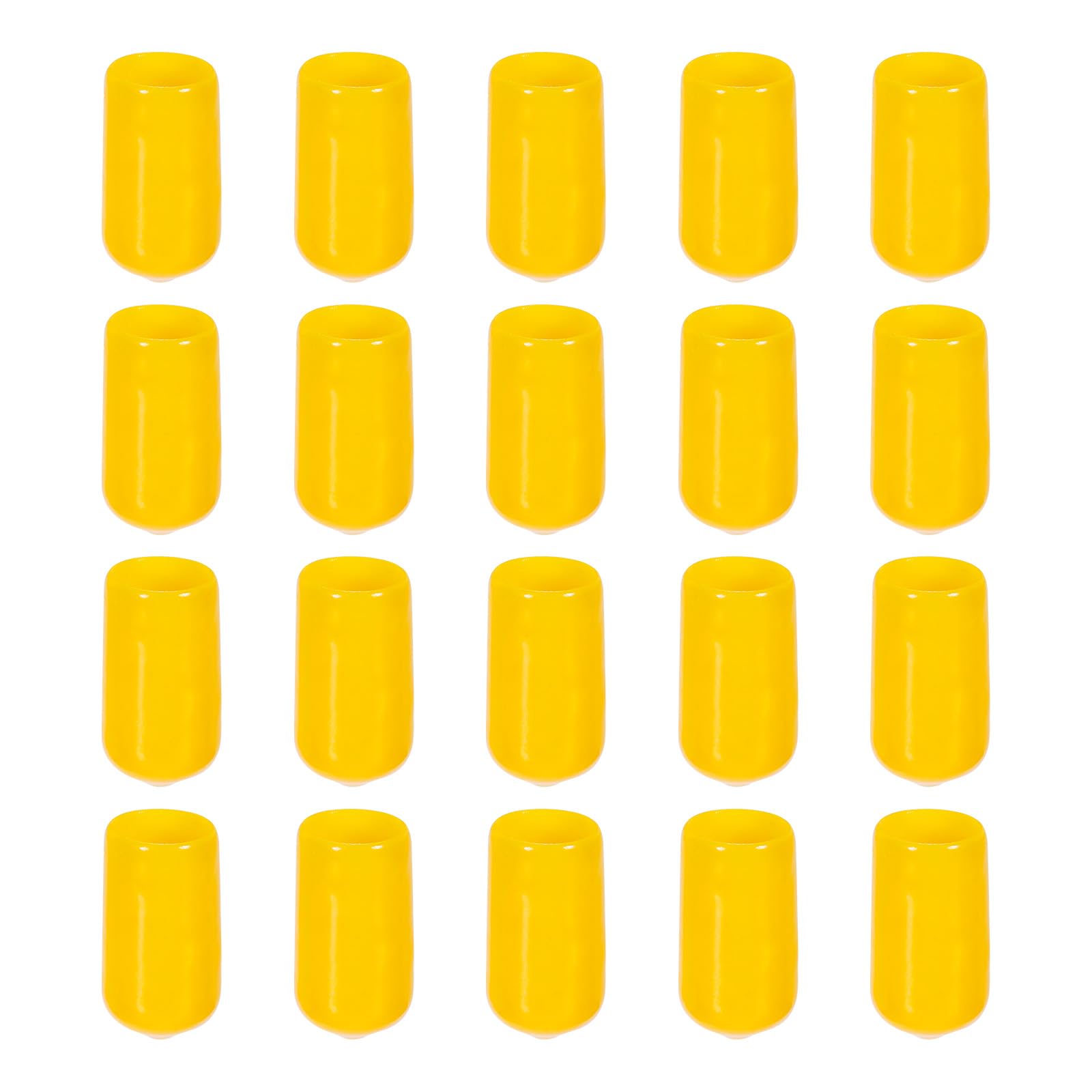 Rebower 100 Pack Screw Thread Protector Cover Rubber End Caps, [for Screw, Bolt, Rod End Cap] - 3/8 inch(10mm) inner dia/Yellow