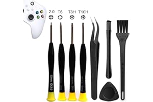 MYPUQIAO Cleaning Repair Tool Kit for Xbox One, Elite 1, Elite 2, 360, One S, Series S/X Controller and Console, Crossed Screwdriver PH00(+2.0), Torx Security Screwdriver Set T6 T8H T10H, Accessory Kit(Xbox-8)
