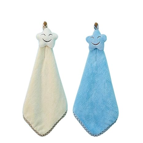 Set Of 2 Star Hanging Kitchen Towels Restaurant Towel Sets Creamy