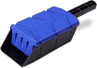 Ondis24 Streuschaufel, Handstreuer, Salzstreuer, mit Klappe, für Reinigung Katzentoilette, für Streusalz, Dünger, Sand, für Garten und Winter-Arbeit (Blau)