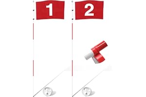 KINGTOP 6ft Golf Flagstick Basic, Portable Five-Section Design for Backyard Practice Putting Green, Driving Range Golf Pin Fl