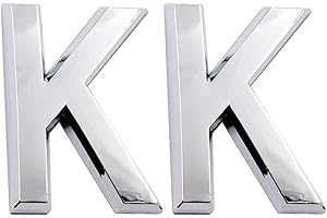 COBATA 2.75 Inch Adhesive House Numbers, Mailbox numbers, Street Door Numbers, Self-stick Address Signs for Apartments, Double Silver Letter K