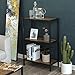SONGMICS 3-Tier Bookshelf, Storage Shelf Rack, Metal Frame Display Rack, Multifunctional Shelving Unit Kitchen, Living Room, Rustic, ULSS90BX