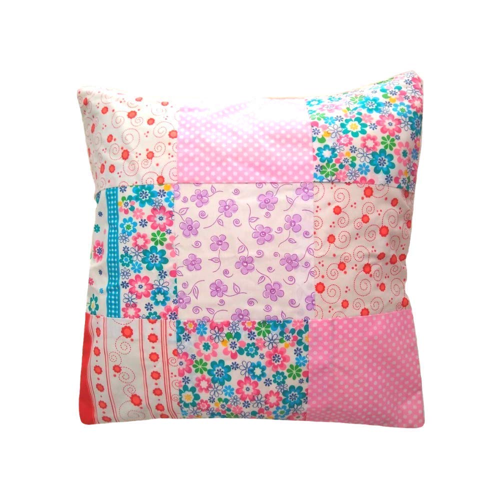 Patchwork Throw Pillow Cover 20x20, Baby Pink