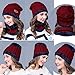 MUCO Mens Womens Winter Beanie Hats Scarf Set Warm Knit Hat Thick Fleece Lined Slouchy Cap Neck Warmer for Men Women