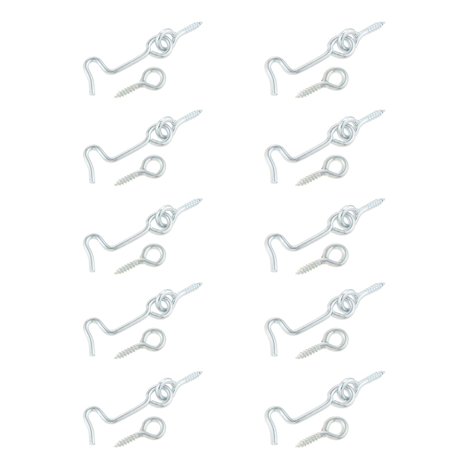 10 Pack Cabin Hook and Eye Latch 2.5 inch for Gate Door Swivel Window Metal Window Slide Barn Bathroom Toilet Cabinet Cupboard Shed Gate Door Latch and Multi Purpose Use