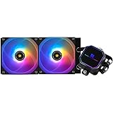 Thermalright Frozen Prism 240 Black ARGB CPU Liquid Cooler,Efficient PWM Controlled Pump 3300RPM,2×TL-E12 Series PWM Fan,Wate